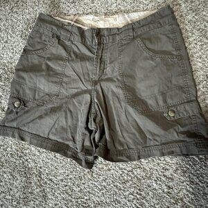 Columbia Shorts Womens 6 Brown Cargo Button Pocket Outdoor Hiking 100% Cotton